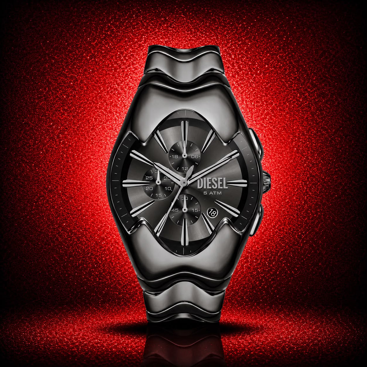 DIE-SEL MERCURIAL CHRONOGRAPH GREY STAINLESS STEEL WATCH