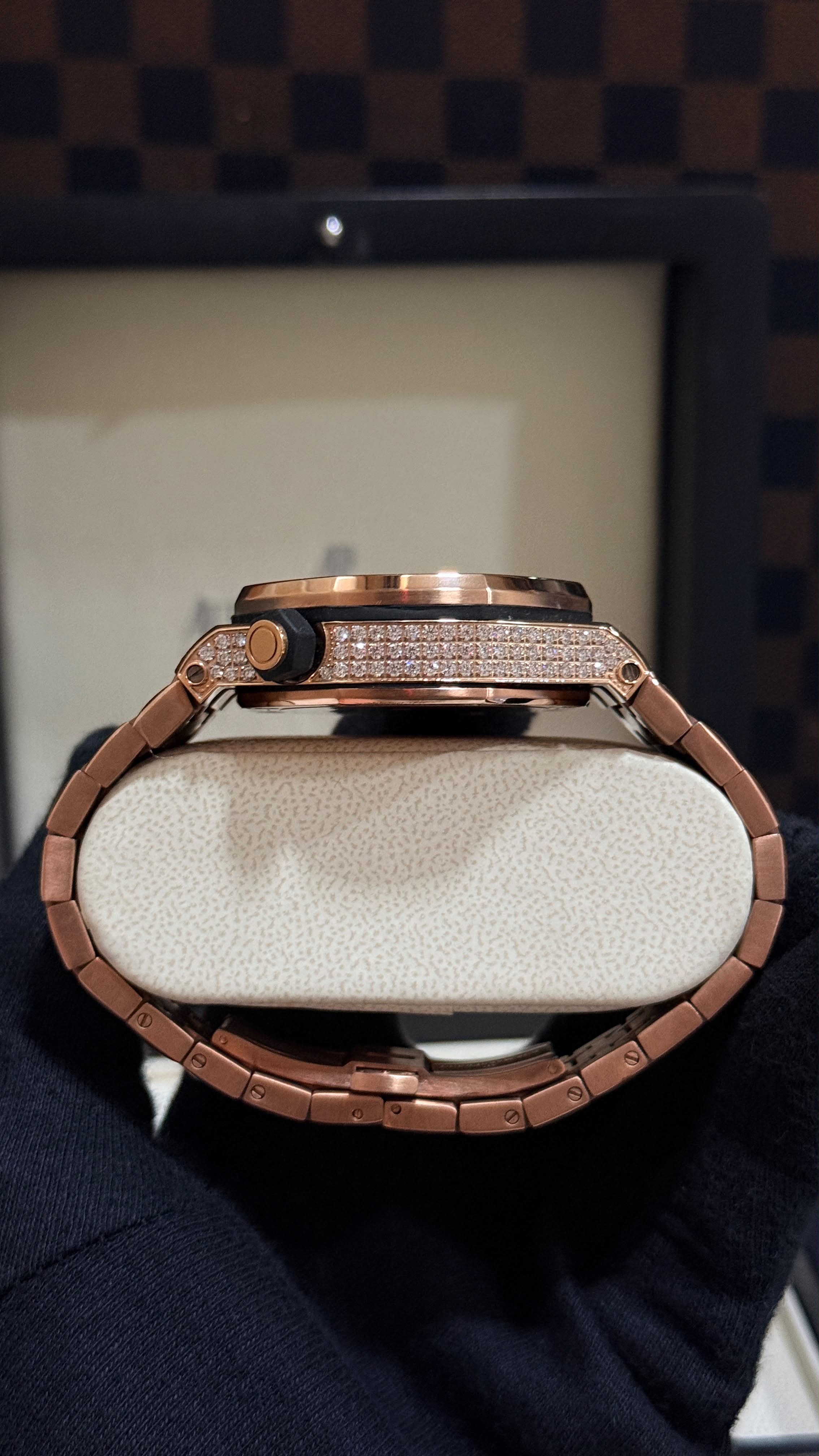 Luxury Rose Gold Iced-Out Automatic Watch for Men