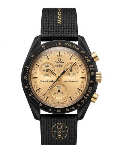 OMEGA × Swatch MoonSwatch Mission to Jupiter – Beige Dial, Black Strap