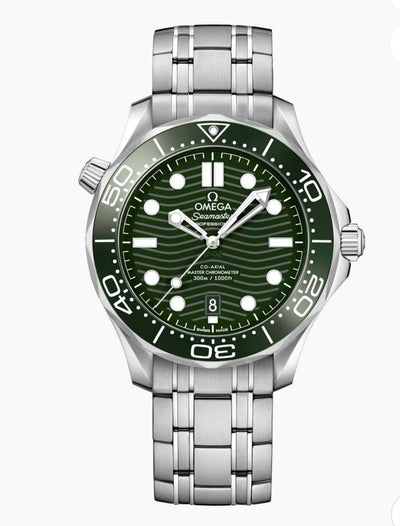 OMEGA Seamaster Diver 300M 42mm – Green Ceramic Dial & Bezel, Stainless Steel Bracelet