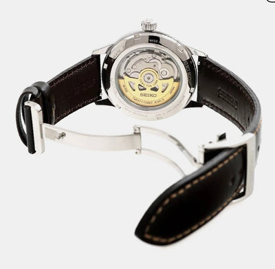 SEIKO PRESAGE AUTOMATIC GREEN DIAL LEATHER WATCH