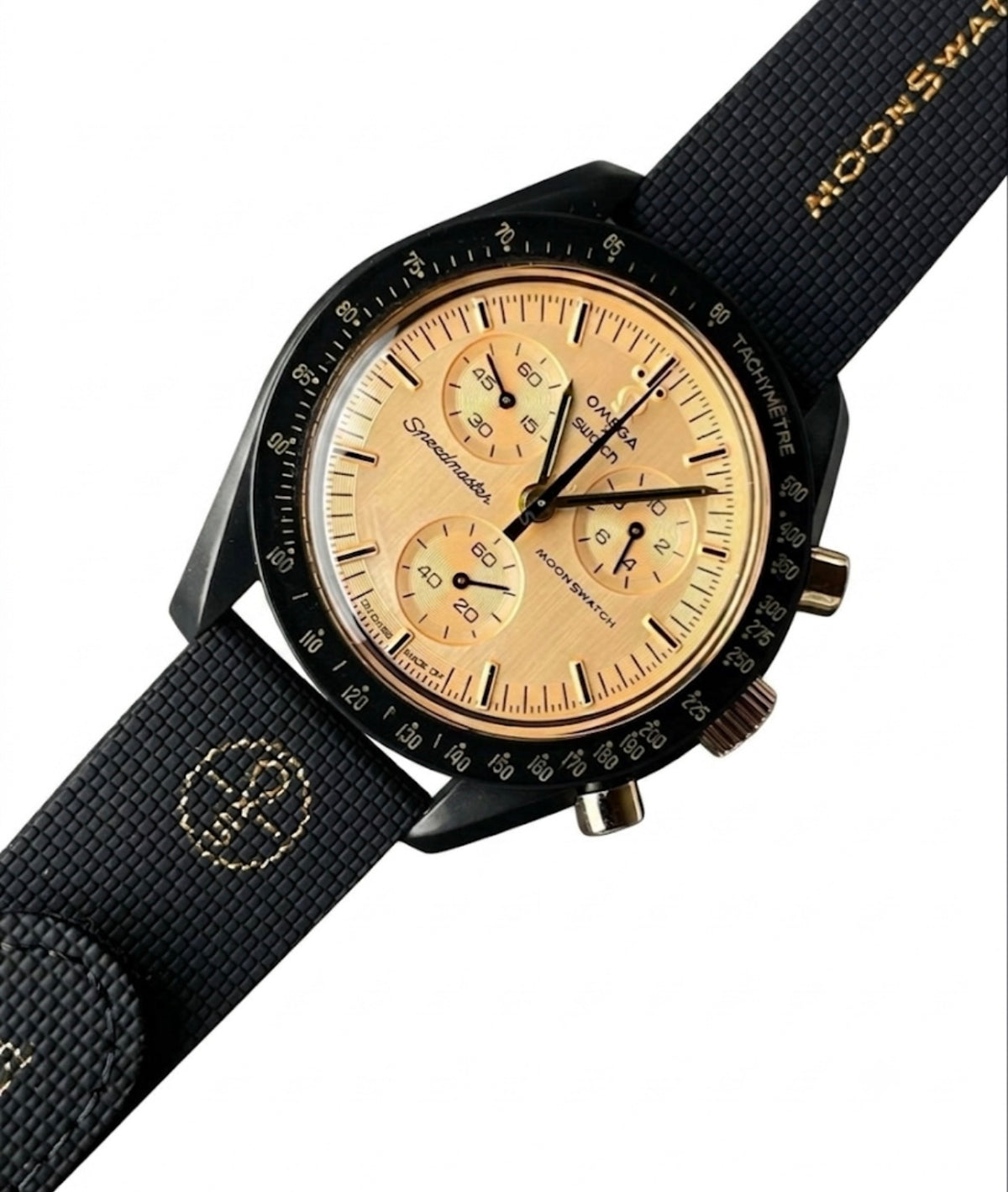 OMEGA × Swatch MoonSwatch Mission to Jupiter – Beige Dial, Black Strap