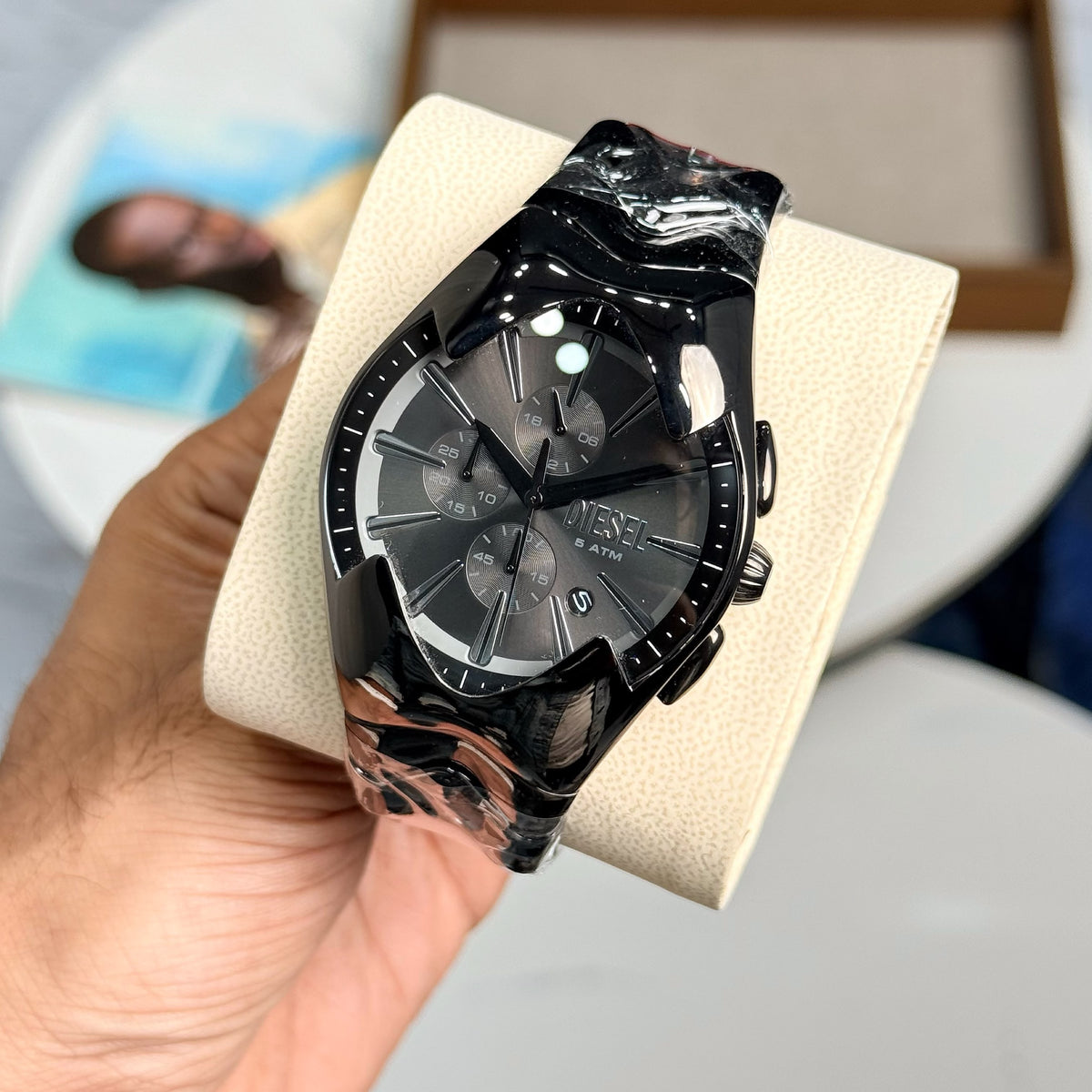 DIE-SEL MERCURIAL CHRONOGRAPH GREY STAINLESS STEEL WATCH