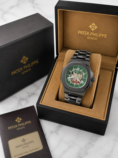 Patek Philippe Rose Gold Skeleton Dial Luxury Watch for Men