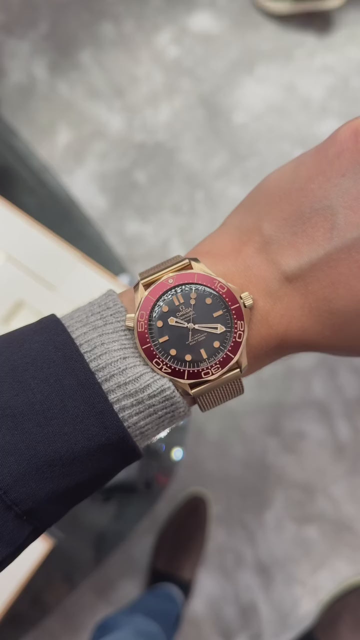 OMEGA SEAMASTER DIVER 300M- BRONZE GOLD AND BURGUNDY